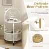 Modern Sofa Side Table Tempered Glass Table Coffee Table on Lockable Wheels