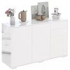 Side Cabinet with 2 Door Cabinet and 2 Drawer for Home Office White