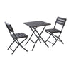 Rattan Garden Folding Dining Table and 2 Chairs Outdoor Balcony Patio Bistro Set