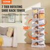 7-Tier Rotating Shoe Rack Tower 360°Spinning Shoe Display with Base Black