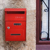 Lockable Metal Secure Mailbox Letter Post Box Wall Hanging Garden Gate Ornament