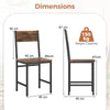 Kitchen Set of 2 Dining Chairs Armless Dinner Chairs w/Slanted Back-Coffee