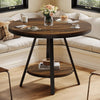 90cm Round Dining Table, Industrial Small Kitchen Table with Metal Legs for 2-4
