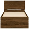 Bed Frame without Mattress with Headboard Brown Oak 75x190 cm Small Singl
