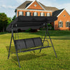 Garden Swing Chair 3 Seater Hammock Patio Outdoor Sun Shade W/ Adjustable Canopy