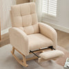 Rocking Chair w/ Adjustable Footrest for Living Room Teddy Fabric Rocking Chair