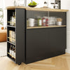Extendable Kitchen Island Dining Bar Table with Storage Capboard for Dining Room