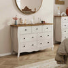 Freestanding Dresser Chest of Drawers 7-Drawer Cabinet w/4 Big Drawers-Grey