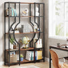 Tribesigns 5-Tier Bookshelf with 12 Shelves, Vintage Wooden and Metal Frame Unit
