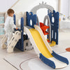 Large 4 in 1 Toddler Slide Climber & Swing Set with Basketball Hoop for Children