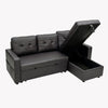New 3 Seater Pull-Out Reversible Chaise Sofa Bed with Storage, Faux Leather