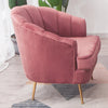 Velvet Scallop Shell Back Tub Chair Armchair Dressing Sofa Stool Bedroom Lounge