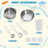 Toddler Wooden Toy Set Kitchen Accessory Playset w/ Ice Maker-White