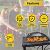 Outdoor Fire Pit Garden BBQ Patio Heater Storage Large Metal Table Log Burner