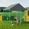 Heavy Duty Metal Chicken Run Coop Cage Walk In Kennel Netting Fence Feeding Pen