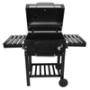 Charcoal BBQ Grill Warming Rack Shelves Temperature Gauge Backyard Barbecue Unit