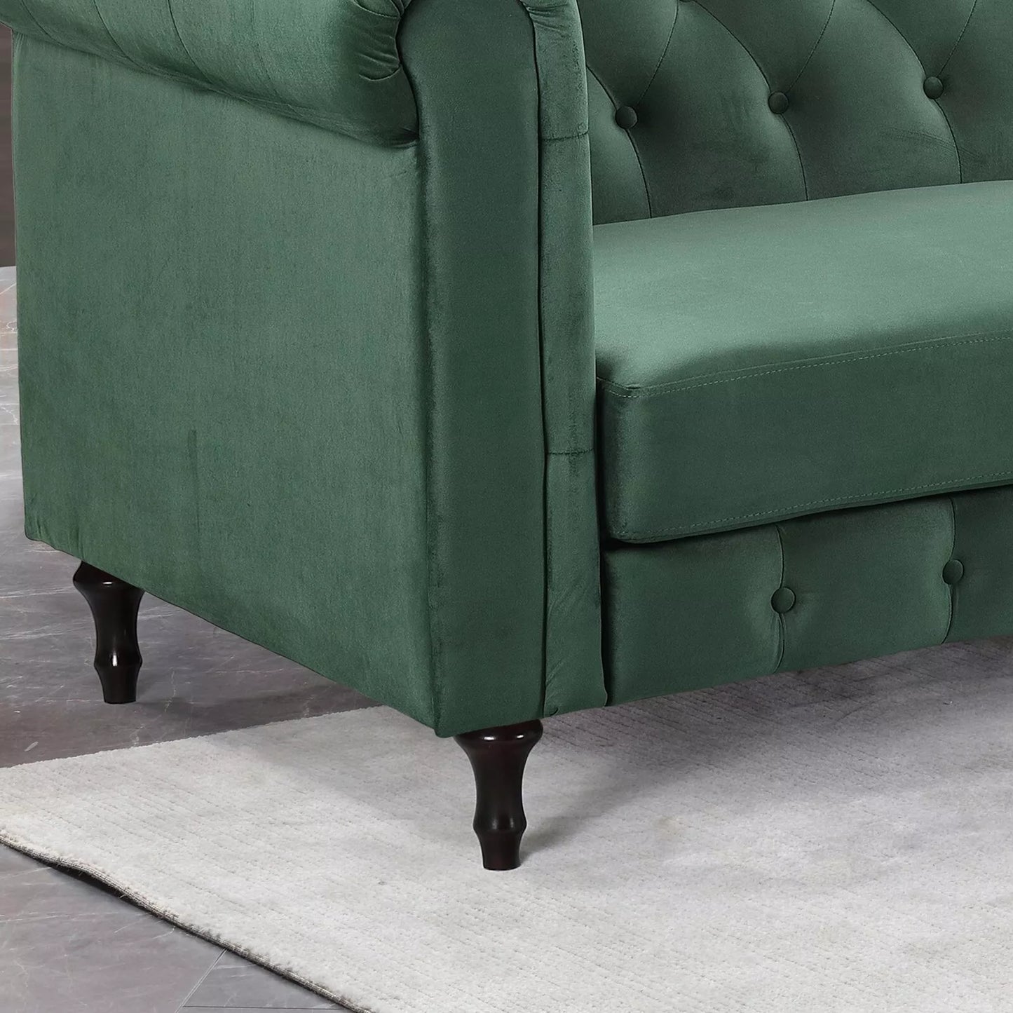 Sofa Bed Velvet Chesterfield 3 Seater Style Green Blue Grey Sofabed Button Back