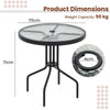 Outdoor Table Round Bistro Table w/ Umbrella Hole Black