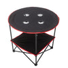 Round Folding Portable Table Camping Garden Party Picnic Trestle w/ Cups Holder