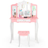 Kids Vanity Table & Chair Set Children Makeup Dressing Table with Mirror