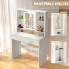 White Dressing Table with LED Lights Mirror Drawers Vanity Makeup Desk 135*86cm