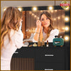 Dressing Table with 5 Drawers and 11 LED Lights Hollywood Mirror Makeup Desk