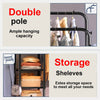 Heavy Duty Clothes Rail 120Kg Load Sturdy Clothes Rack with Shelfs & Shoe Rack