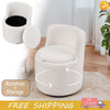 360° Rotating Upholstered Sherpa Swivel Armchair Chair Vanity Chair with Storage