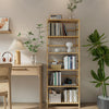 6 Tier Bamboo Bookshelf Bathroom Kitchen Storage Rack W/ Adjustable Shelf
