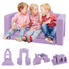 COSTWAY 8-Piece Modular Kids Play Couch Convertible Climb & Crawl Foam-Purple