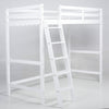 White Kids Bunk Bed Sleeper with Ladder 3FT Single Bed Frame Wooden Cabin Bed