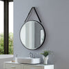 Round Circle LED Light Up Bathroom Wall Mirror with Dimmable Lights Black Strap