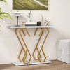 Modern Console Table Faux Marble Narrow Entryway Hallway Table Accent Desk 100cm