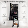 LED Sanding Mirror Jewelry Cabinet Makeup Vanity Armoire Jewelry Organizer Black