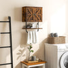 Bathroom Space Saving Storage Cabinet w/ Double Doors-Coffee