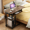 Heights Adjustable Mobile Over Bed Tray Table Laptop Stand Writing Desk w/ Shelf
