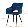 2 X Blue Dining Chair Velvet Padded Cushion Diamond Chair Kitchen Dining Room