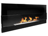 Bio Ethanol Fireplace 900x400 - Wall-Mounted - Black Matt - With Glass - Set