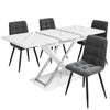 Extendable MDF Dining Table/Kitchen Table, Cross-Leg Base 118-157x75cm White