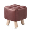 Square Footstool Footrest Pouffe Linen/Velvet/PU Leather Padded Children Seat