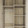 Oak 2 Door 2 Drawer Wardrobe with Hanging Rail Wooden Clothes Storage Cupboard