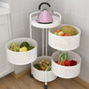 Mobile Metal Kitchen Rotating Storage Trolley Cart Utility Vegetable Shelf Rack