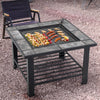 4-in-1 Outdoor Fire Pit BBQ Grill，Garden Table,Patio Heater Stove Brazier Burner