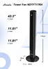 43" Bladeless Tower Fan with Remote - 85° Oscillation, 3-Speed, LED Display
