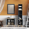 Modern Tall Cabinet 2 Door Shelves Unit Bathroom Storage MDF Wooden Furniture UK