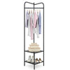Freestanding Hall Tree Corner Coat Rack with Top Hanger & 2 Mesh Shelves