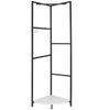 Large Metal Coat Stand Corner Garment Rack Clothes Rail Wall Hanging Shelf Hooks