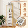 Shelving Storage Organizer Living Room 5-Tier Bookshelf w/Shelves-White
