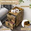 Nightstand Home Bedside Sofa Side Table Heavy-duty End Table w/ Charging Station