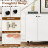 Mid Century Modern 4-Door Storage Cabinet Buffet Sideboard-White